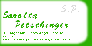 sarolta petschinger business card